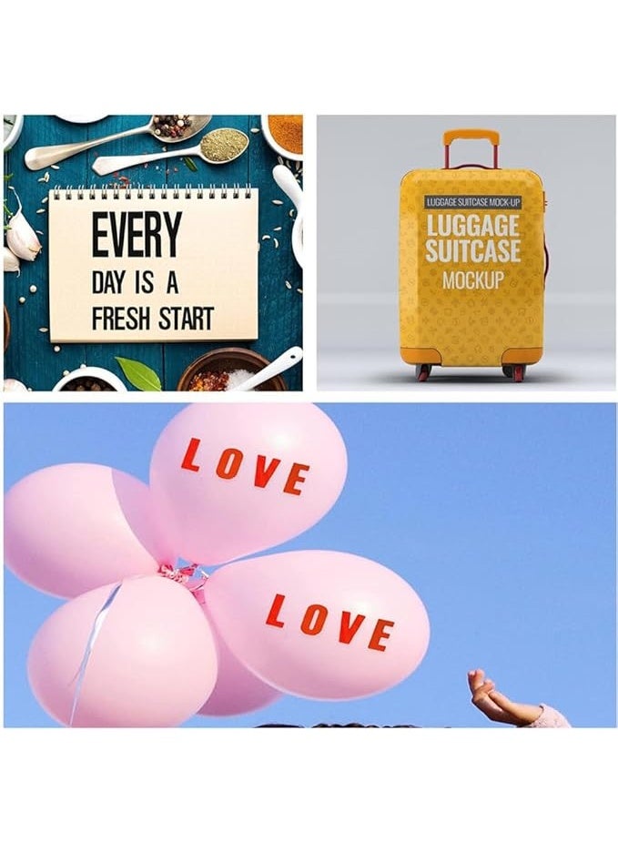 12 ورقة ملصقات حروف كبيرة مقاس 1 بوصة و2 بوصة ملصقات حروف ذاتية اللصق من الفينيل ملصقات أبجدية كبيرة ملونة مقاومة للماء ملصقات حروف صندوق البريد للحرف اليدوية والملصقات والنوافذ والأبواب وعلامات السيارات - Image 2