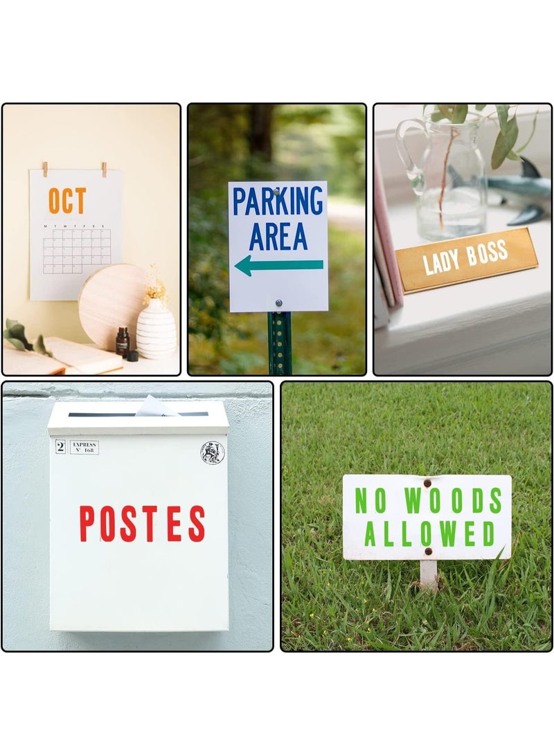 12 ورقة ملصقات حروف كبيرة مقاس 1 بوصة و2 بوصة ملصقات حروف ذاتية اللصق من الفينيل ملصقات أبجدية كبيرة ملونة مقاومة للماء ملصقات حروف صندوق البريد للحرف اليدوية والملصقات والنوافذ والأبواب وعلامات السيارات - Image 5