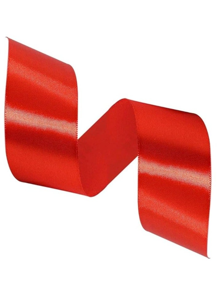 Red Ribbon 1-1/2 Inch, 25 Yards Solid Satin Fabric Ribbons for Christmas Gift Wrapping, Christmas Garland, Christmas Tree Ornaments, Bows Making, DIY Crafts, Sewing Projects and Wedding Party - Image 2