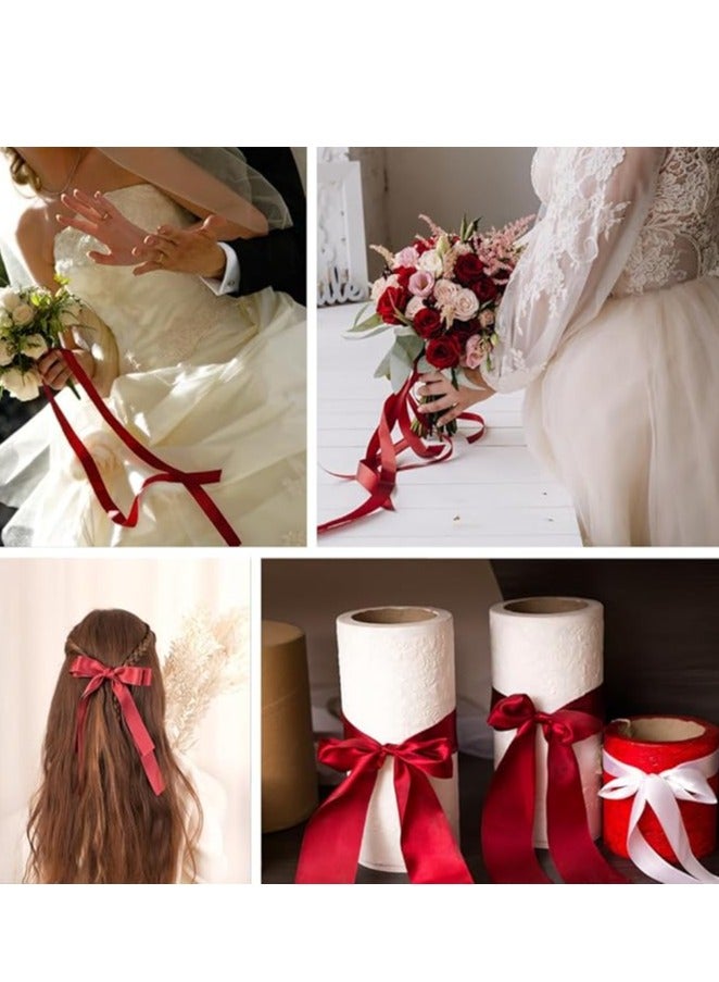 Red Ribbon 1-1/2 Inch, 25 Yards Solid Satin Fabric Ribbons for Christmas Gift Wrapping, Christmas Garland, Christmas Tree Ornaments, Bows Making, DIY Crafts, Sewing Projects and Wedding Party - Image 3