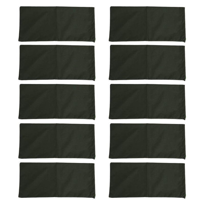 10pcs Flood Sandbags Empty Thickened 600D Polyester Bendable Drawstring Flood Control Bags for Door Garage Basement Dark Green - Image 1