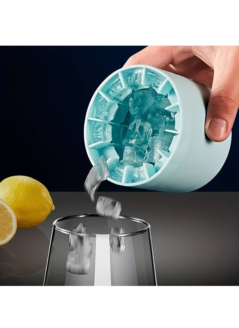 LIMOS 2 Pcs Silicone Ice Cube Molds – Quick-Freezing Ice Bucket & Cylinder Mold Set, Durable and Easy to Use for Cocktails, Whiskey, Juice & Cold Drinks  - Image 1