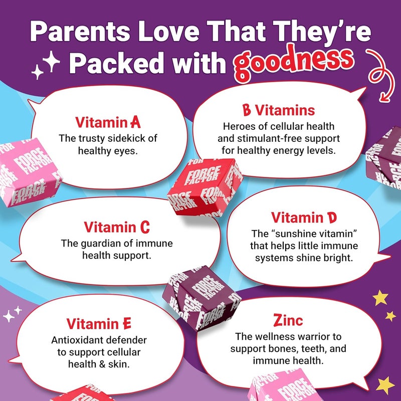 Force Factor Kids Multivitamin Super Chews Kids Vitamins to Support Wellness Immune Health Eye Health  More with 18 Vitamins Minerals  Antioxidants 2Month Supply MultiFlavor 60 Soft Chews - Image 3