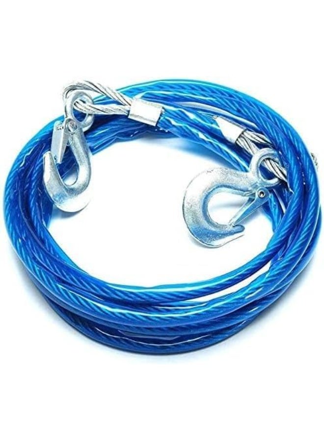 Heavy Duty Car Tow Rope 8mm – Steel Wire Towing Cable with Hook – 3 Ton Capacity for Emergency Use - Image 1