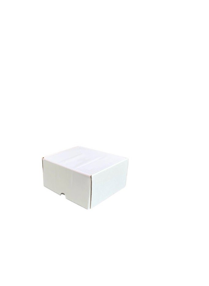 Generic 20 White Cardboard Boxes with self-sealing, simple design, hold up to 2 kg. Dimensions: (length 16 cm, width 14 cm, height 8 cm)  - Image 3