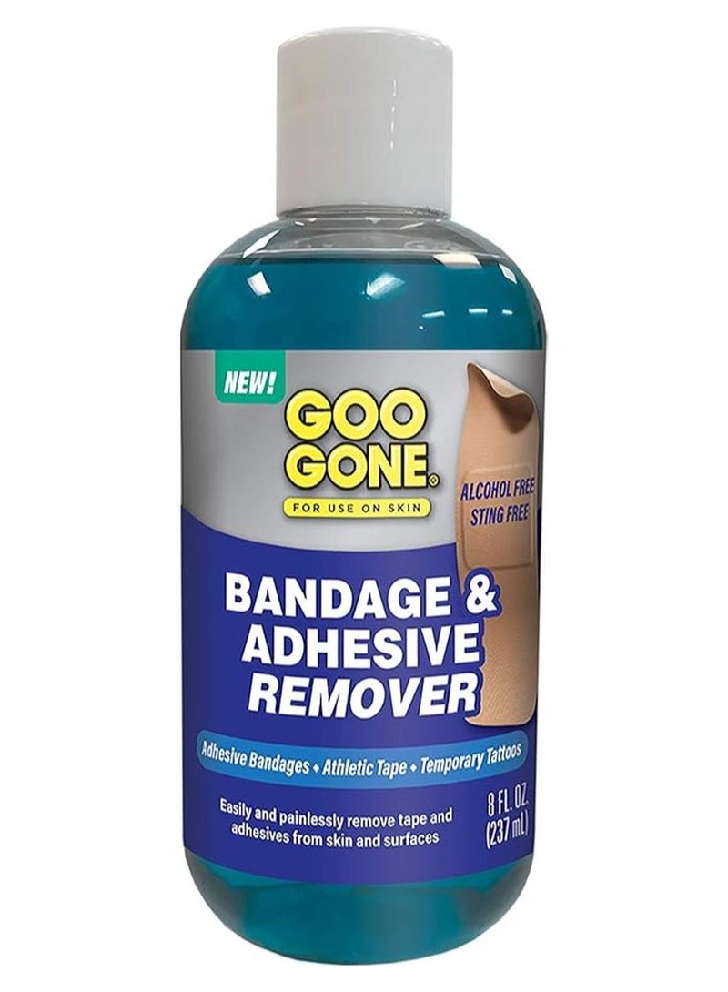 Goo Gone Bandage Adhesive Remover For Skin - 8 Ounce - Safe Method to Remove Sports Tape, KT Tape, Temporary Tattoos, Ink, Medical Bandages and More - Image 1