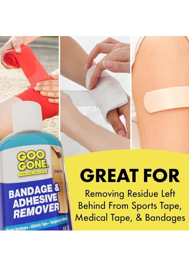 Goo Gone Goo Gone Bandage Adhesive Remover For Skin - 8 Ounce - Safe Method to Remove Sports Tape, KT Tape, Temporary Tattoos, Ink, Medical Bandages and More  - Image 3