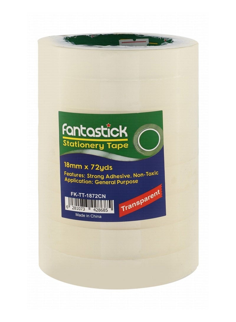 Fantastick شريط لاصق مكتبي شفاف 8 قطع بعرض 18 مم - Image 1