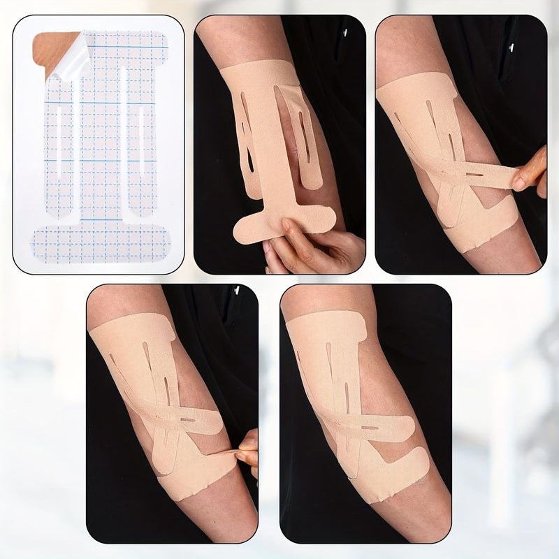 10pcs Black Pre-Cut Elastic Kinesiology Tape Athletic Support Breathable Skin Friendly - Image 5