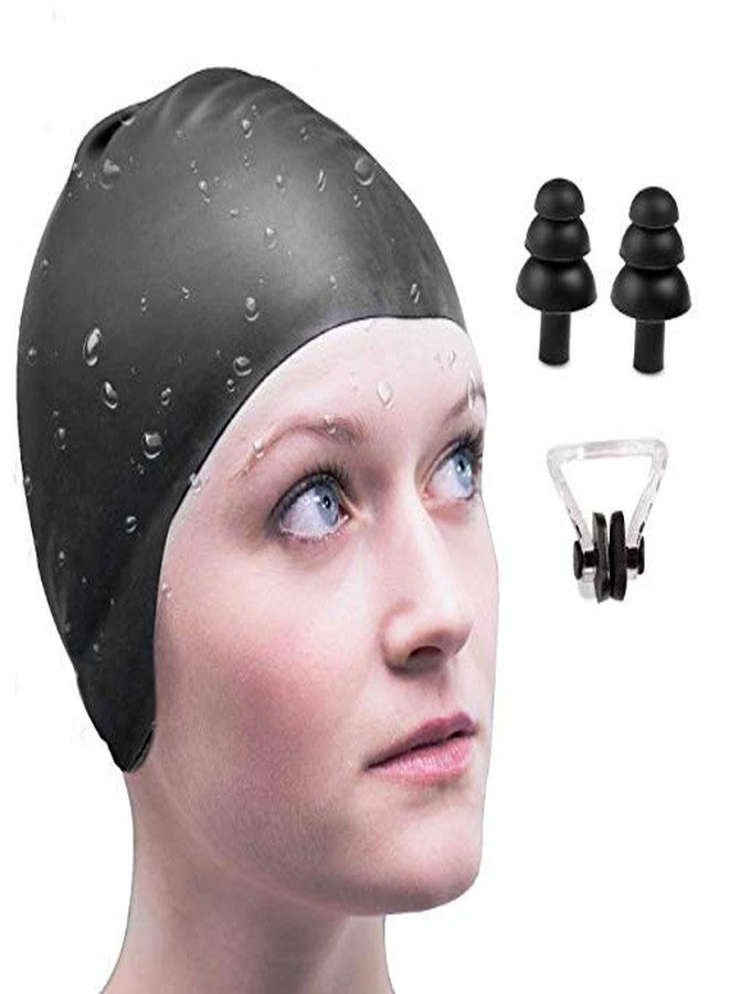 Korbax Silicone Swim Cap, Waterproof Black Swimming Cap For Men, Women, Boys & Girls - Image 3
