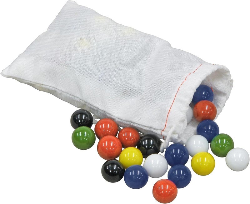 Maple Landmark 60-Piece Glass Marbles Set for Chinese Checkers - 10 Each of 6 Colors - Image 1