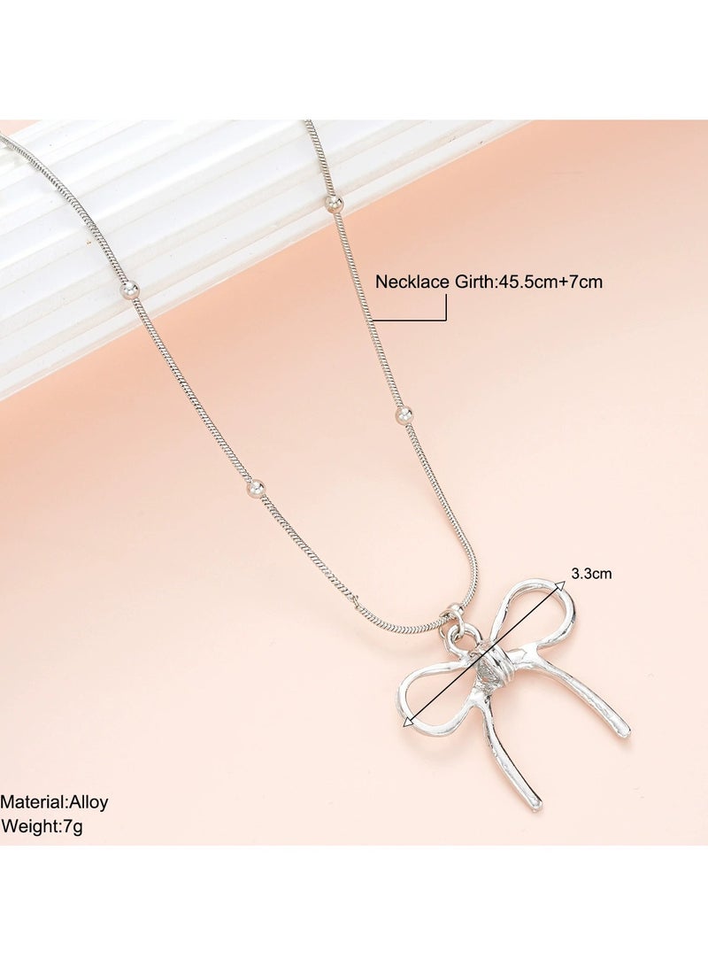 Goolsky Minimalist Bow Sweater Chain Necklace for Women – Unique Small-Batch Luxury Clavicle Jewelry  - Image 2