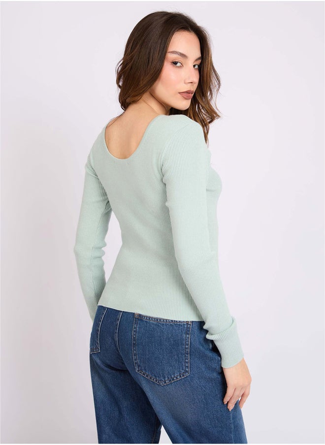 Dare - Women Regular Fit Pullover - Green - Image 1