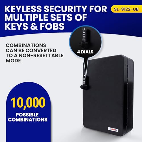 KeyGuard Heavy Duty Steel Secure 122 Key Cabinet with 4-digit Combi-Cam Ultra Combination Lock with Override Key, Repair Shops, Hotels, Facilities, Valet Services (SL-9122-UB) - Image 3