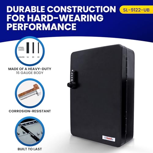 KeyGuard Heavy Duty Steel Secure 122 Key Cabinet with 4-digit Combi-Cam Ultra Combination Lock with Override Key, Repair Shops, Hotels, Facilities, Valet Services (SL-9122-UB) - Image 4