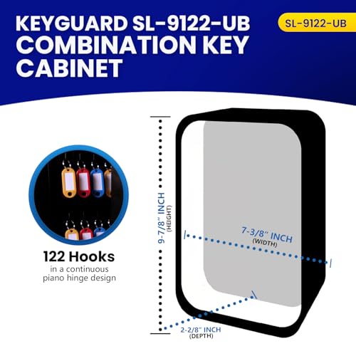 KeyGuard Heavy Duty Steel Secure 122 Key Cabinet with 4-digit Combi-Cam Ultra Combination Lock with Override Key, Repair Shops, Hotels, Facilities, Valet Services (SL-9122-UB) - Image 2