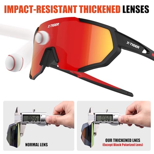 Xtiger X-TIGER Polarized Sports Sunglasses with 5 Interchangeable Lenses,Mens Womens Cycling Bike Glasses,Baseball Running Fishing Golf Driving Sunglasses - Image 4