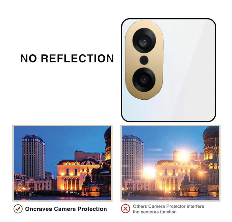 ZARALA Camera Lens Frame Glass Compatible with VIVO X200 FE 5G Tempered Glass Aluminum Alloy Frame Individual Camera Lens Protector Cover Gold - Image 4