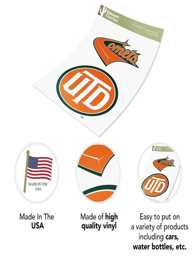 Desert Cactus University of Texas at Dallas UTD Comet Sticker Vinyl Decal Laptop Water Bottle Car Scrapbook (4 Inch Set V1) - Image 5