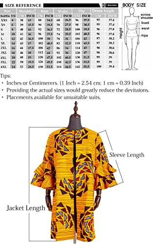RealWax African Women Coat Ankara Print Long Jacket Tops Wax Dashiki Clothes 649 4X - Image 5