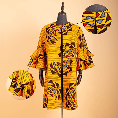 RealWax African Women Coat Ankara Print Long Jacket Tops Wax Dashiki Clothes 649 4X - Image 2