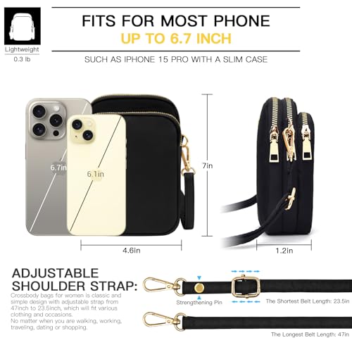YINHEXI Small Crossbody Bags for Women, Mini Cell Phone Wallet Purse, Shoulder Bag for Women and Men (Black) - Image 5