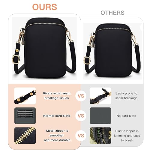 YINHEXI Small Crossbody Bags for Women, Mini Cell Phone Wallet Purse, Shoulder Bag for Women and Men (Black) - Image 4