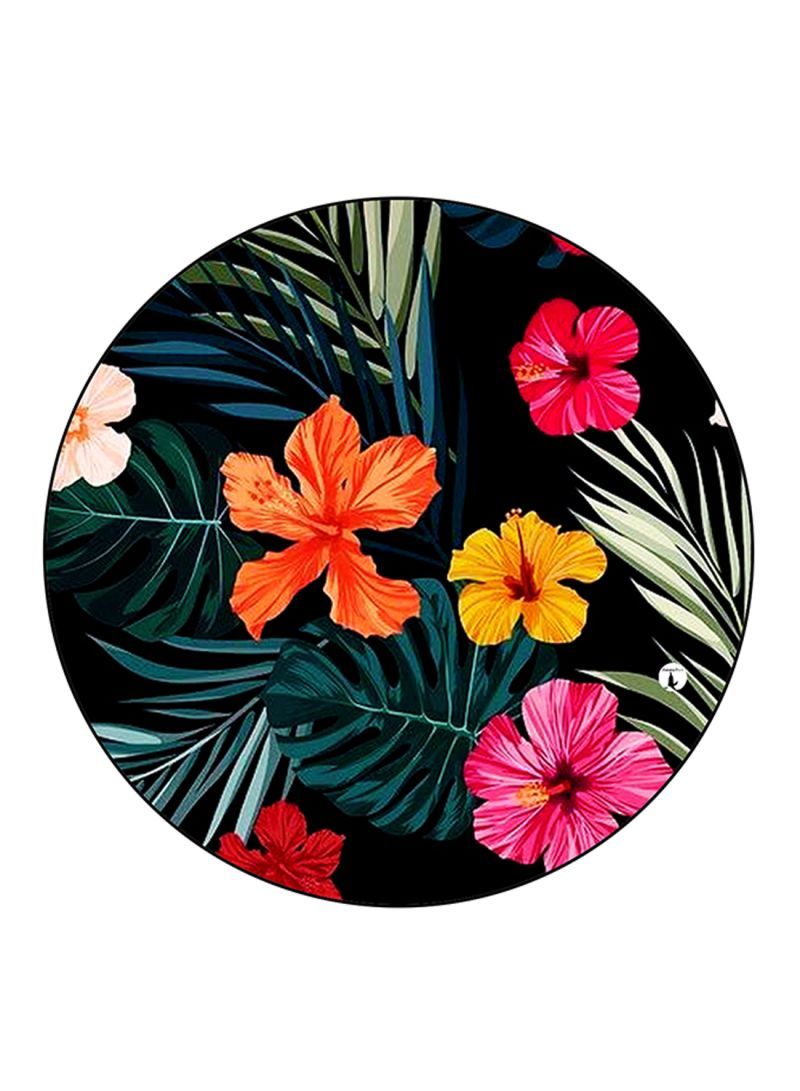 RKN Flowers Printed Mouse Pad Round  Multicolour