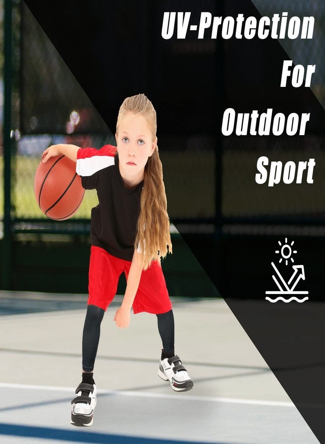Luwint Long Compression Leg Sleeves for Kids Non-Slip UV Protection Thigh Calf Sleeves Comfortable Brace Support for Basketball Running Cycling, 2 Pair (S) - Image 3