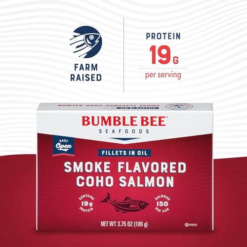 Bumble Bee Smoke Flavored Red Coho Salmon Fillets in Oil, 3.75 oz (Pack of 1) - 19g Protein - Skinless, Boneless - Great for Snacks & Recipes - Gluten Free - Image 2