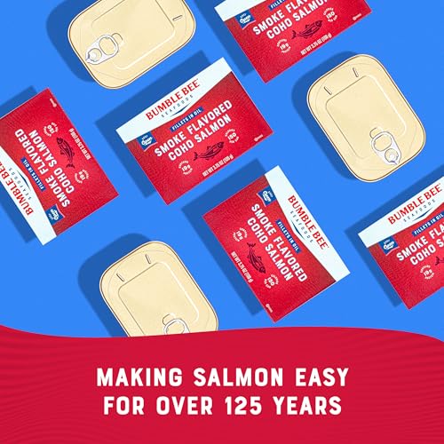 Bumble Bee Smoke Flavored Red Coho Salmon Fillets in Oil, 3.75 oz (Pack of 1) - 19g Protein - Skinless, Boneless - Great for Snacks & Recipes - Gluten Free - Image 4