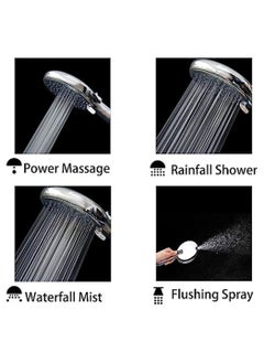 Excefore Shower Head, 6 Spray Modes High Pressure Handheld Power Shower, Water Saving Chrome Finish Filter Shower (Not Include Hose)  - Image 3