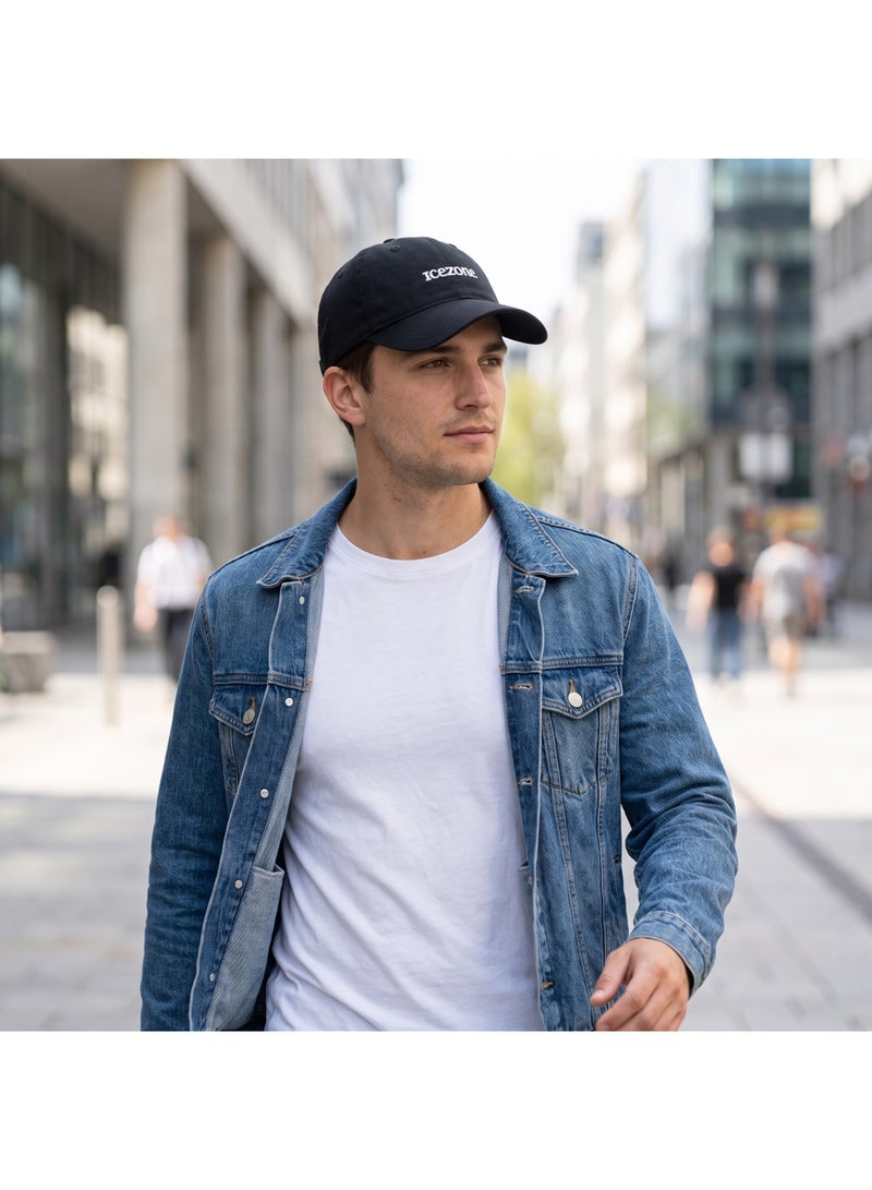 IceZone Black Baseball Cap with Embroidered Logo - Image 5