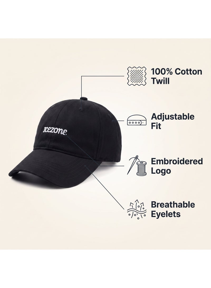 IceZone Black Baseball Cap with Embroidered Logo - Image 2