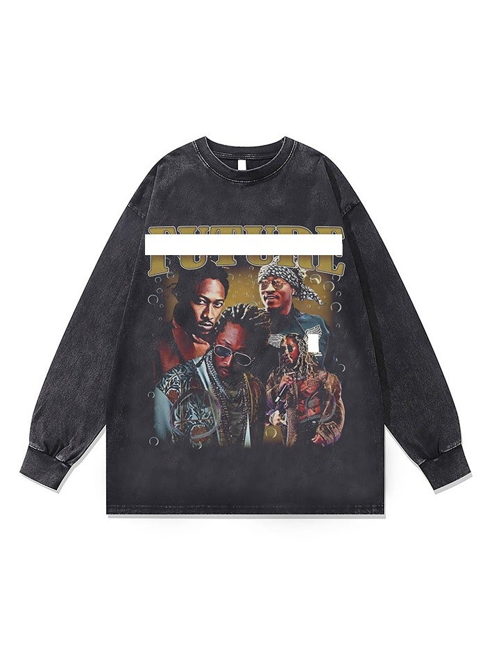 KUYING Washed Old Retro Loose Sportswear