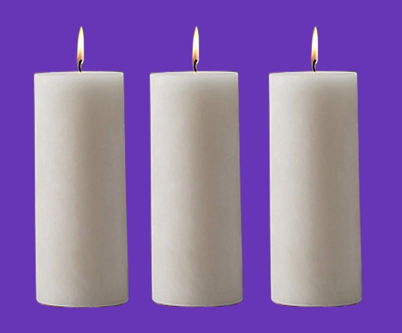 Atorakushon® Smokeless Scented Pack of 6 White Tall Round Pillar Candles for Diwali - Image 5