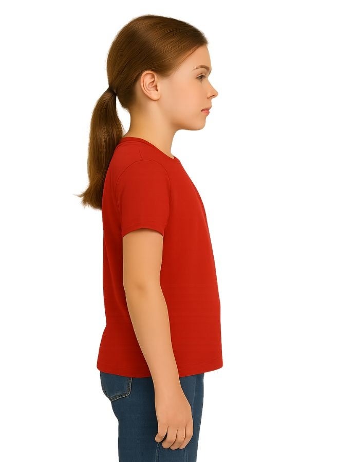 PRINTSHOP4ME Saudi International Day Girl’s T-Shirt–Cotton,Round Neck,Short Sleeve,National Print,Patriotic Design,Soft Fabric, Comfortable Fit,Casual Style,Lightweight, Durable,Cultural Theme,Ideal For Celebrations & Gifts - Image 4