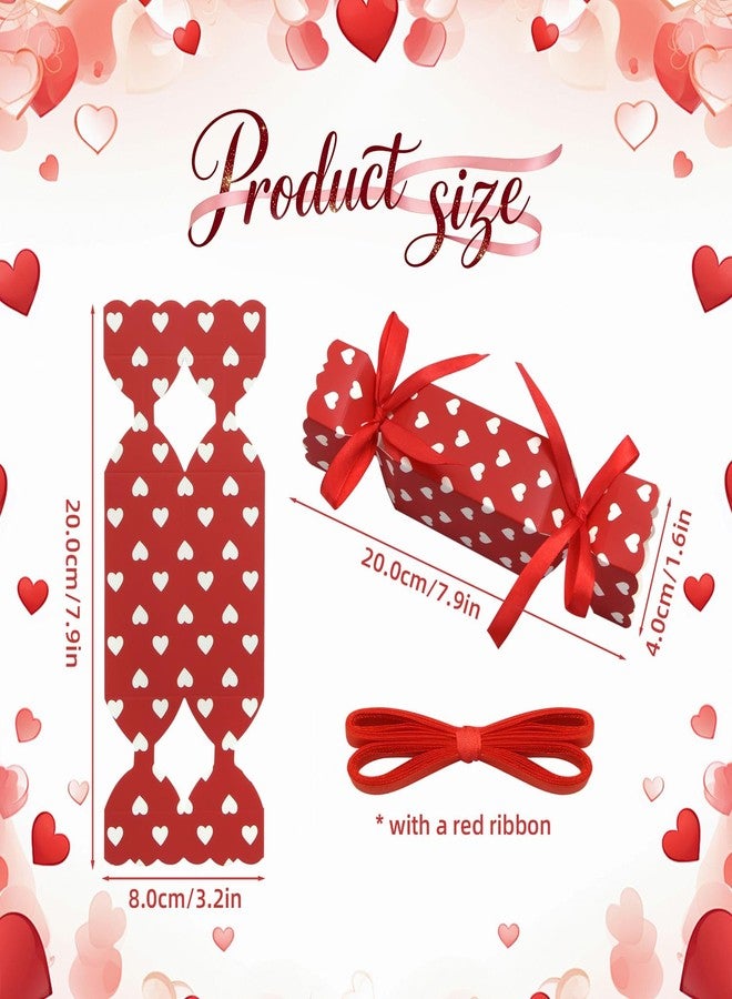 Unigift 20 Pcs Valentine's Day Candy Boxes with Ribbon,3 Styles Red Heart Candy Shape Treat Box Cardboard Paper Goody Snacks Cookie Holder Decoration Gift Boxes for Kid Christmas Birthday Wedding Party Favor - Image 2