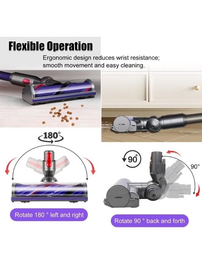 HOMIR Upgrade Anti-Tangle Quick-Release Motorhead for Dyson V7 V8 V10 V11 V15 SV10 SV11 SV12 SV14 Vacuum Cleaner Replacement Direct Drive Cleaner Brush Head Replacement Parts for Hard Wood and Carpets - Image 2