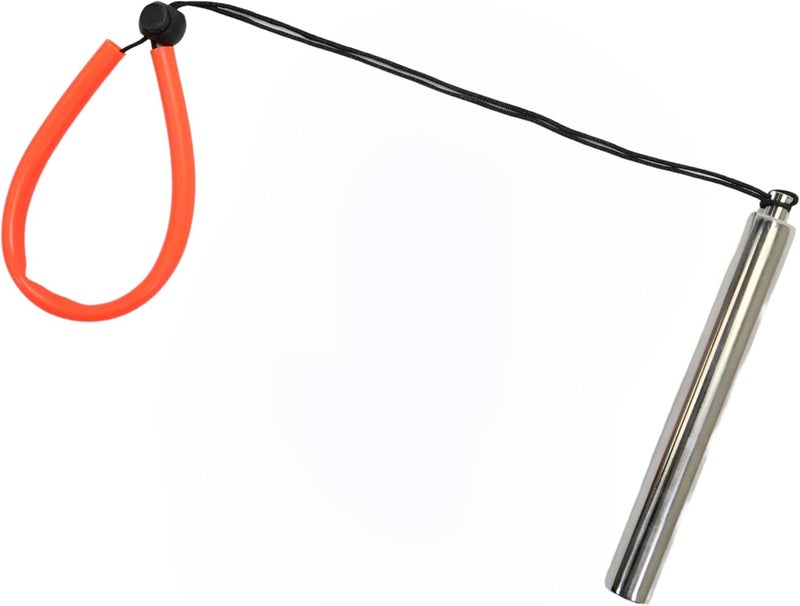 Scuba Choice Big & small space compatible Scuba Choice Scuba Dive 6.5" Stainless Steel Tank Rattle Signal Device Stick with Lanyard, Silver Reliable daily use design - Image 1