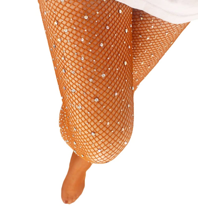 VINICUNCA Fishnet Stockings for Women Sparkly Rhinestone Fishnet Tights Multi Pack (US, Alpha, Medium, X-Large, Regular, Regular, Caramel-mini Grid) - Image 2
