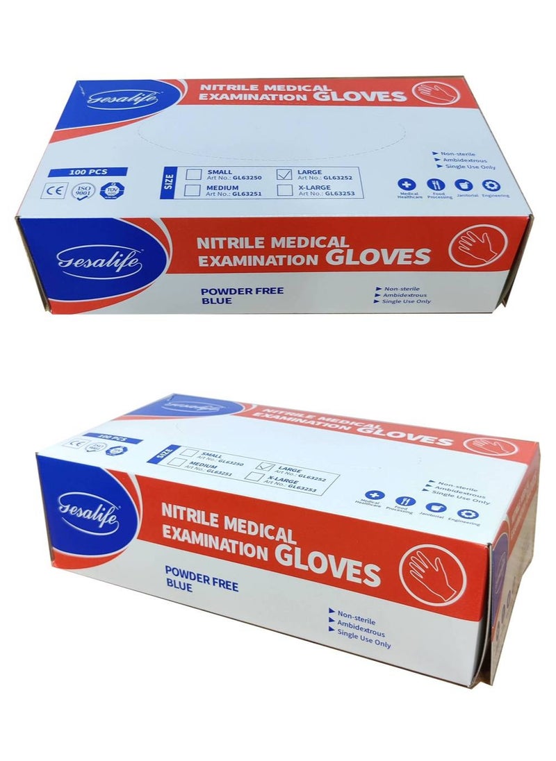 Gesalife Powder Free Nitrile Disposable Blue Gloves 100 Pcs  - Image 4
