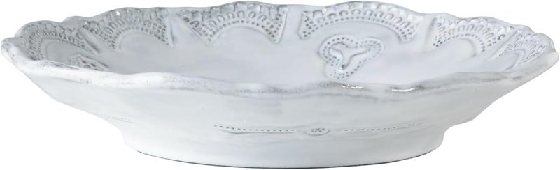 Vietri Vietri Incanto Lace Pasta Bowl Soup Salad Spaghetti Server Earthenware Dish Elegant Servingware 95 Inch White - Image 1