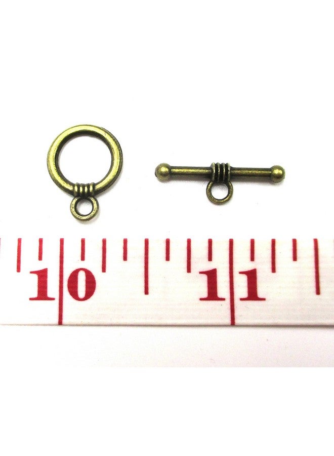 All In One 10Sets Toggle Clasps For Diy Jewelry Making (10Mm Round Antique Bronze) - Image 2