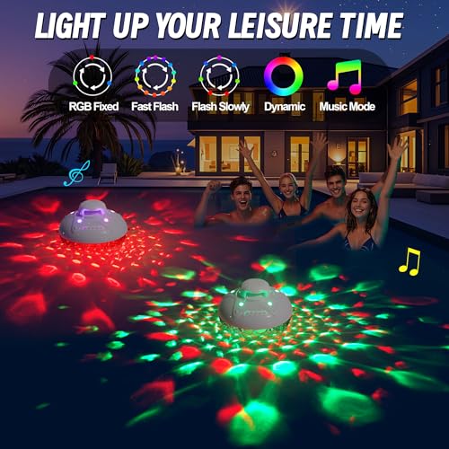KingSom 3 in 1 Bluetooth Pool Speaker with Pool Fountain Light Floating Pool Speaker for Pool IP68 Waterproof Hot Tub Speakers Loud Sound BT5424H Playtime Pool Water Fountain White - Image 3