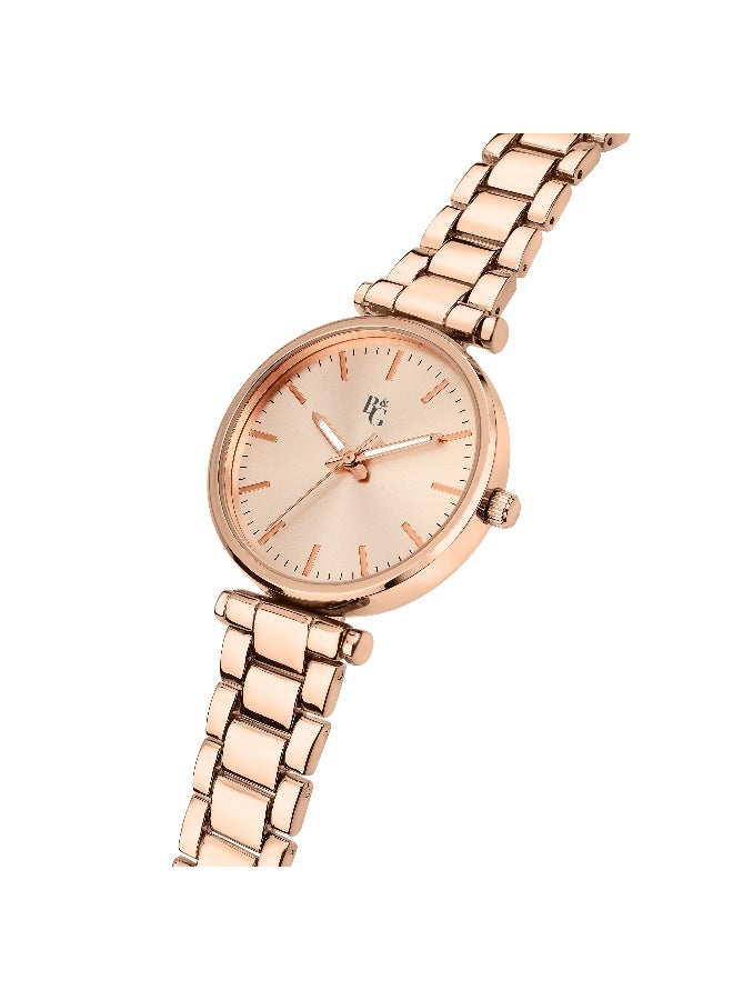B&G Women's Gold Round Analog Dial with Gold Alloy Band Watch - 35mm - R3853302505 - Image 2