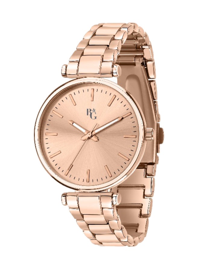 B&G Women's Gold Round Analog Dial with Gold Alloy Band Watch - 35mm - R3853302505 - Image 1
