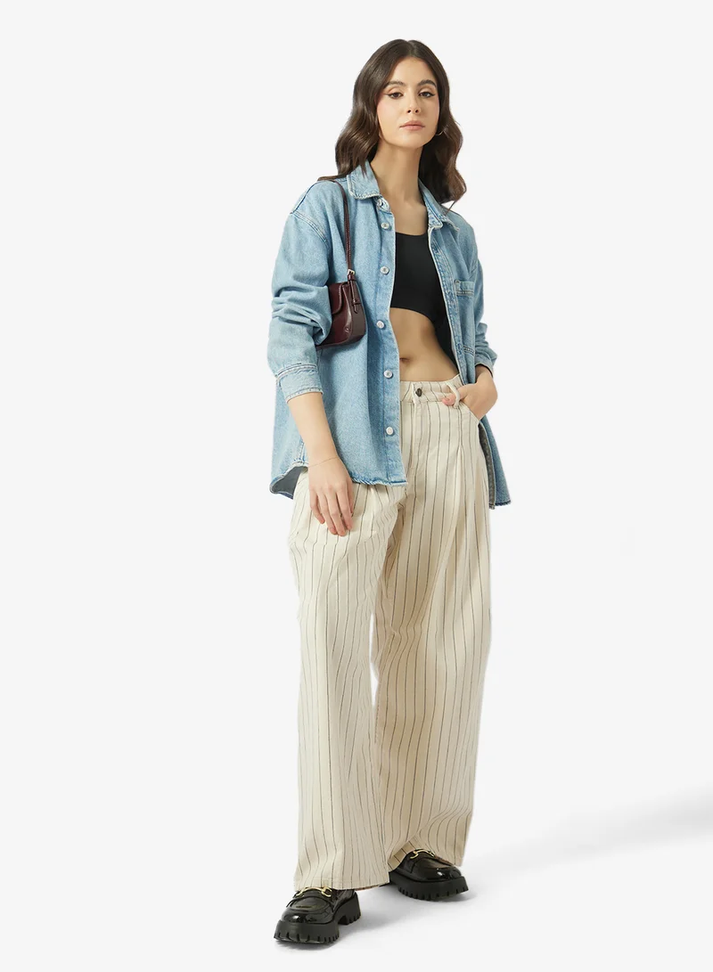 Guess Jeans  Striped Wide Leg Jeans for Women | Best Price UAE