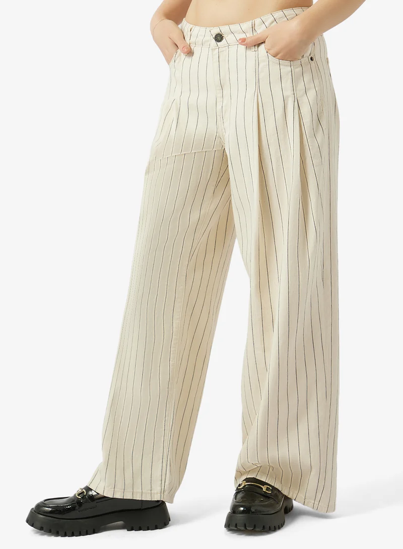 Striped Wide Leg Jeans