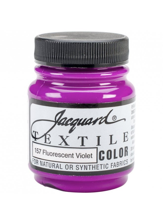 Jacquard Jacquard Fabric Paint for Clothes - 2.25 Oz Textile Color - Fluorescent Violet - Leaves Fabric Soft - Permanent and Colorfast - Professional Quality Paints Made in USA - Holds up Exceptionally Well to Washing 